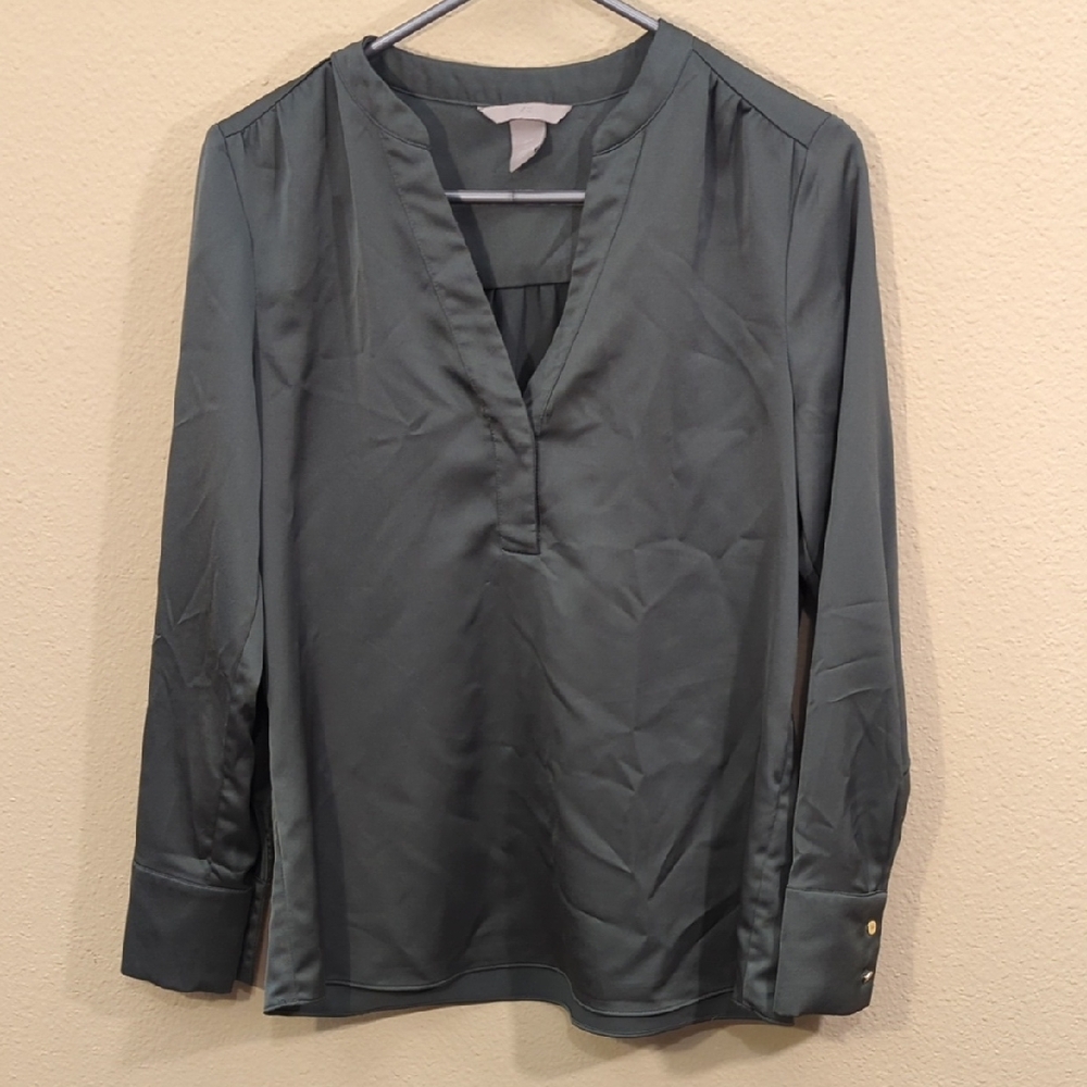 H&M Muted Green Blouse